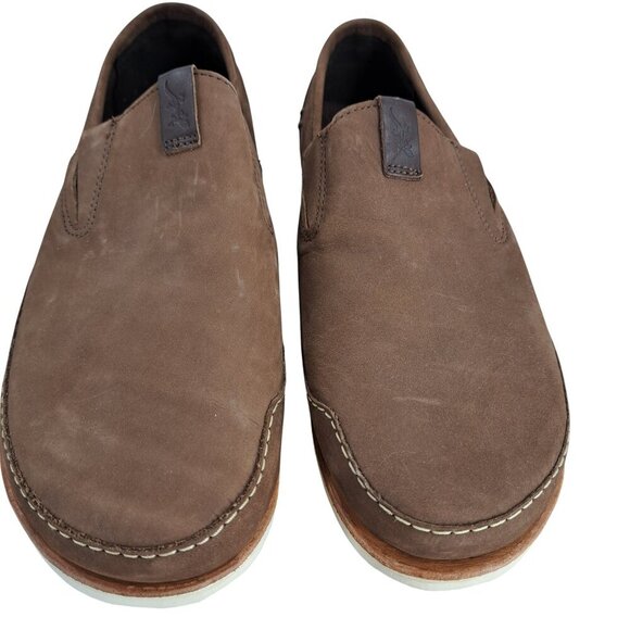 Chaco Thompson Slip On Driving Loafers Size 9 Brown Mens Leather Pinecone main image 9